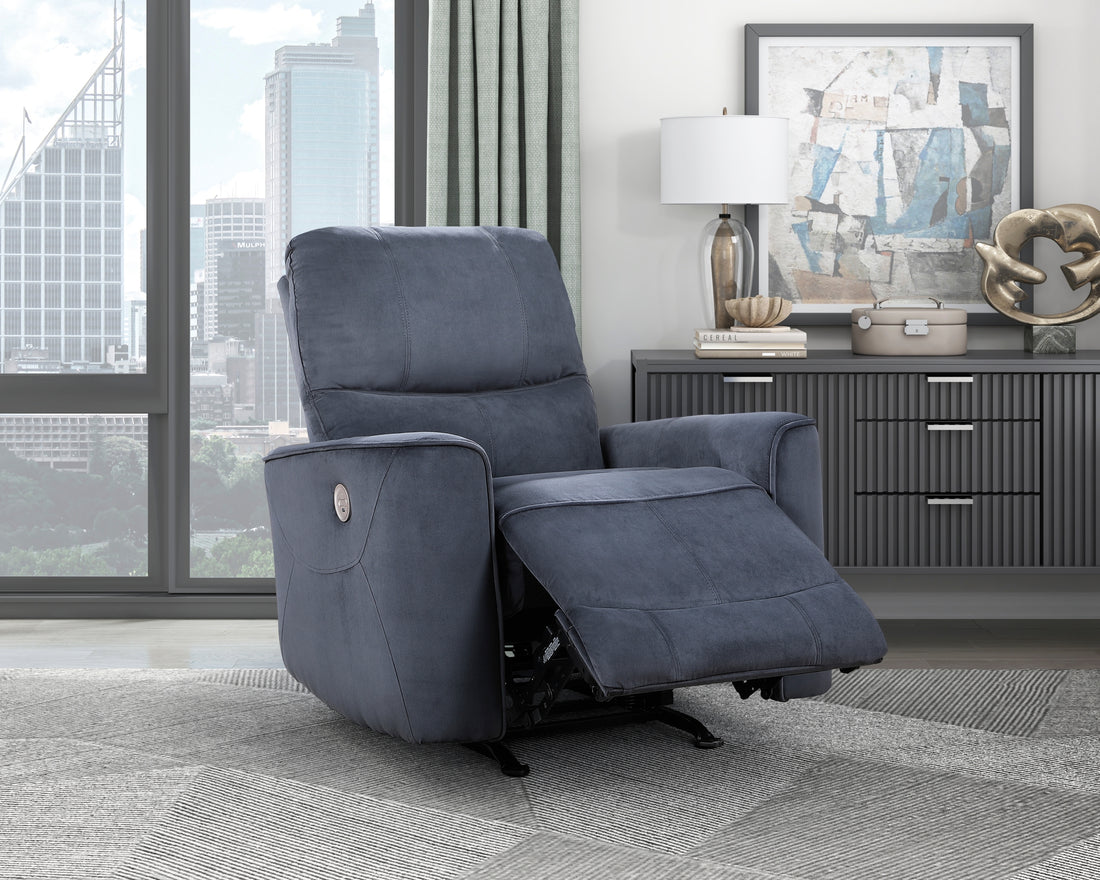 Modern Living Room 1Pc Power Rocker Reclining Chair Dark Gray Velvet Upholstery Solid Wood Frame Luxury Home Furniture Dark Gray Velvet Wood Primary Living Space Modern Solid Wood