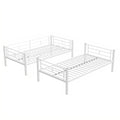 Bunk Bed Twin Over Twin Size With Ladder And High Guardrail, Able To Split, Metal Bunk Bed, Storage Space, Noise Free,White Box Spring Not Required Twin White Metal Metal