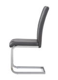 Altis Fabric Grey Dining Chairs Kit Of 4 Solid Gray Dining Room Foam Wipe Clean Rectangular Casual Dining Chairs Solid Back Set Of 4 Or More Metal & Wood Stainless Steel
