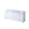 White Double Bath Vanity 80 In. W X 22 In. D, With White Quartz Top White Plywood Wood