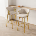 30 Inch Dining Chairs Set Of 2 Modern Style 360 Swivel Bar Chairs With Simple Design, Comfortable High Stools, And Flexible Dining Chairs Suitable For Bars, Restaurants,Velvet Bar Chair Beige Beige