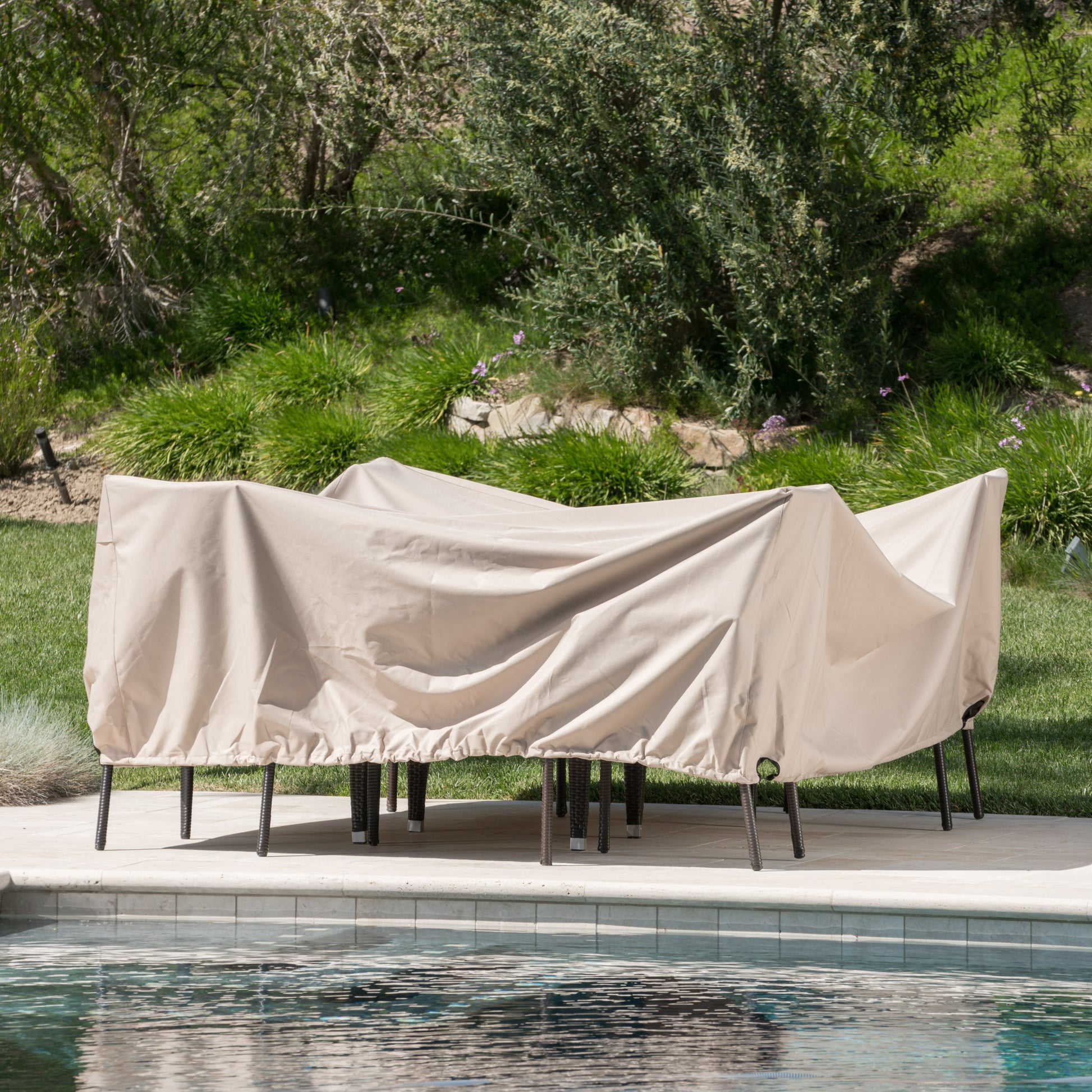 Shield Dining Set Cover Beige Fabric