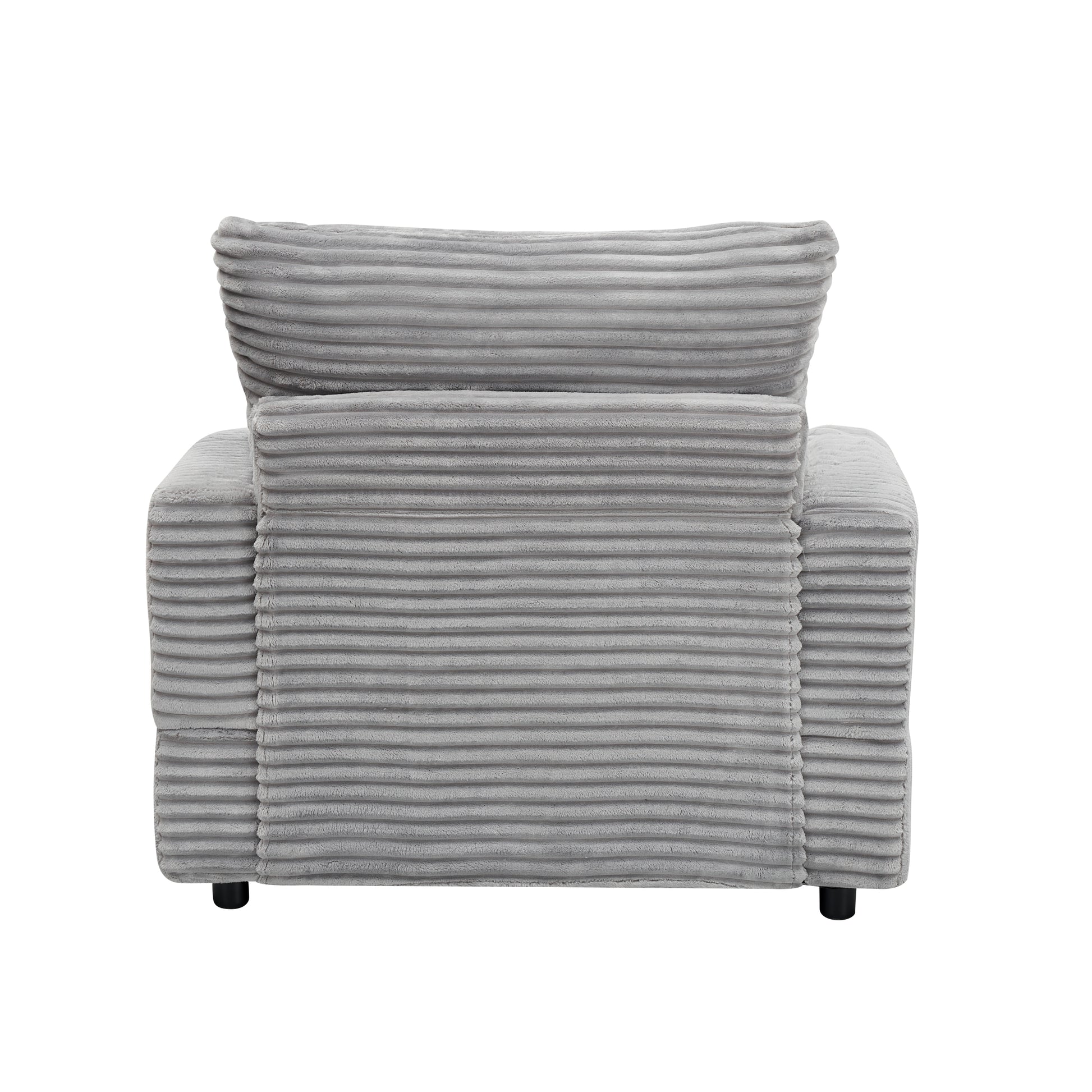 39 Inch Spring Upholstered Armchair And Ottoman Set Comfortable Single Sofa With Cup Holder And Corduroy Fabric, Perfect For Living Room Or Bedroom Gray Corduroy 1 Seat