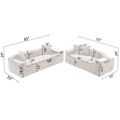 Arrived 2 Piece Boucle Cloud Sofa Set, Upholstered Sofa Set, Modern 3 Seater And 2 Seater Sofa With Mdf End Table For Living Room ,Apartment,3 2 Couch,Boucle,Beige Beige Polyester Primary Living Space Soft Tight Back Modern Square Arms Foam Upholstered 5