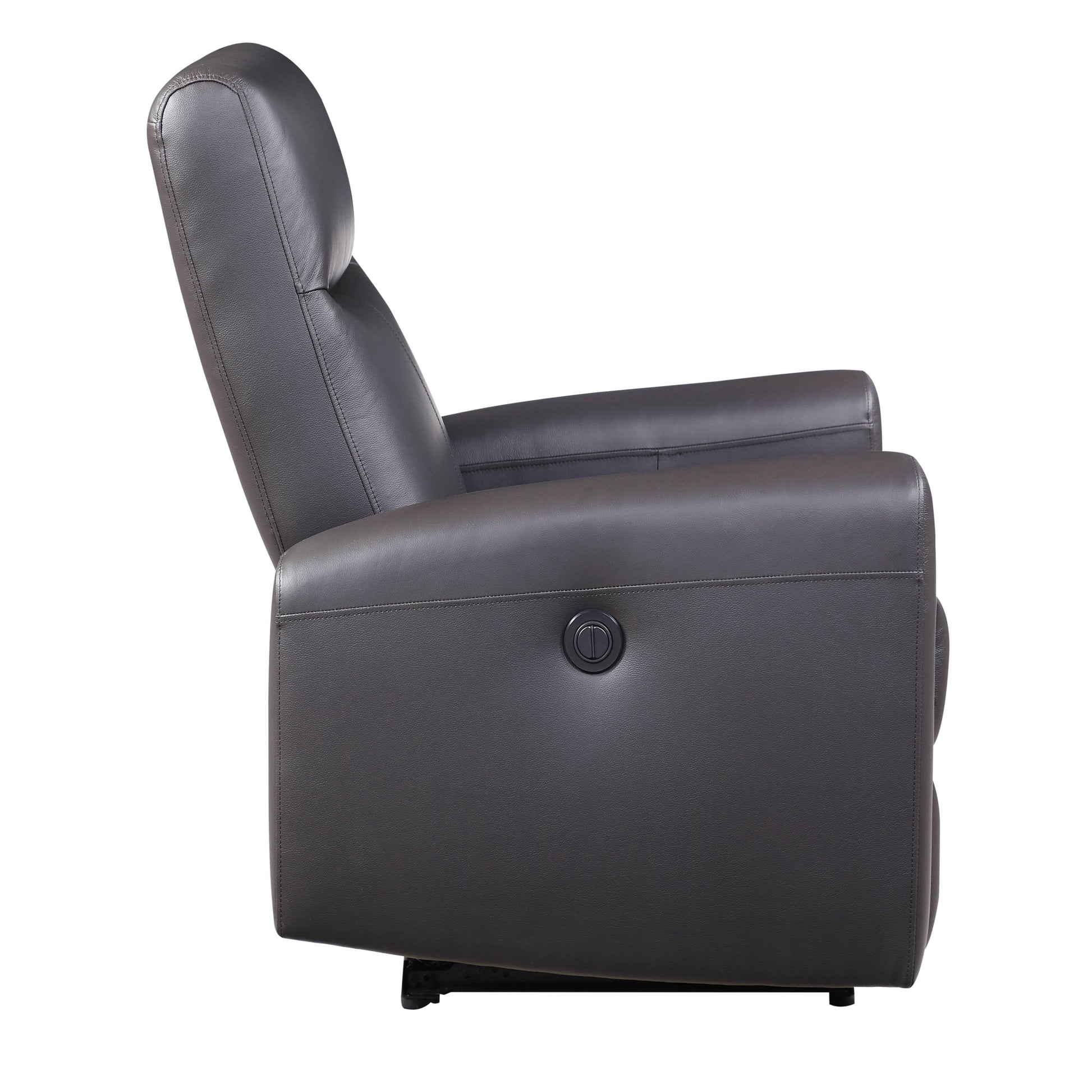 Brown Power Recliner With Square Armrest Brown Primary Living Space Tight Back Contemporary Square Arms Wood Metal