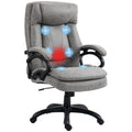 Homcom 6 Point Vibration Massage Office Chair With Heat, Gray Gray Polyester