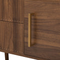 Mid Century Tv Stand With 2 Drawers, Media Console Table For Tvs Up To 80'', Entertainment Center With Storage For Living Room, Bedroom, Home Theatre Walnut Primary Living Space 70 79 Inches 70 79