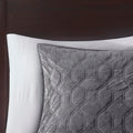 3 Piece Velvet Quilt Set Grey Full Queen Full Grey Cotton