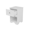 Elegant Design Nightstand With Drawer And Open Shelf For Bedroom, Retro Style Bedside Table With Classic Design And Metal Handle,White White Wood