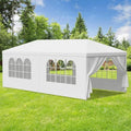 10X20' Outdoor Garden Gazebo Wedding Party Tent Canopy Marquee With 6 Removable Sidewalls White Metal