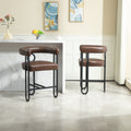 Coolmore Bar Stools Set Of 1, Modern Bar Stool With Back, Black Metal Frames, Upholstered Bar Stools For Kitchen Island, Pub, Club Dark Brown Pu Dark Brown Primary Living Space Foam Pu