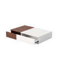 Modern Style Walnut Coffee Table With Two Storage Spaces Walnut Brown White Primary Living Space Rectangular Coffee & End Tables Wood