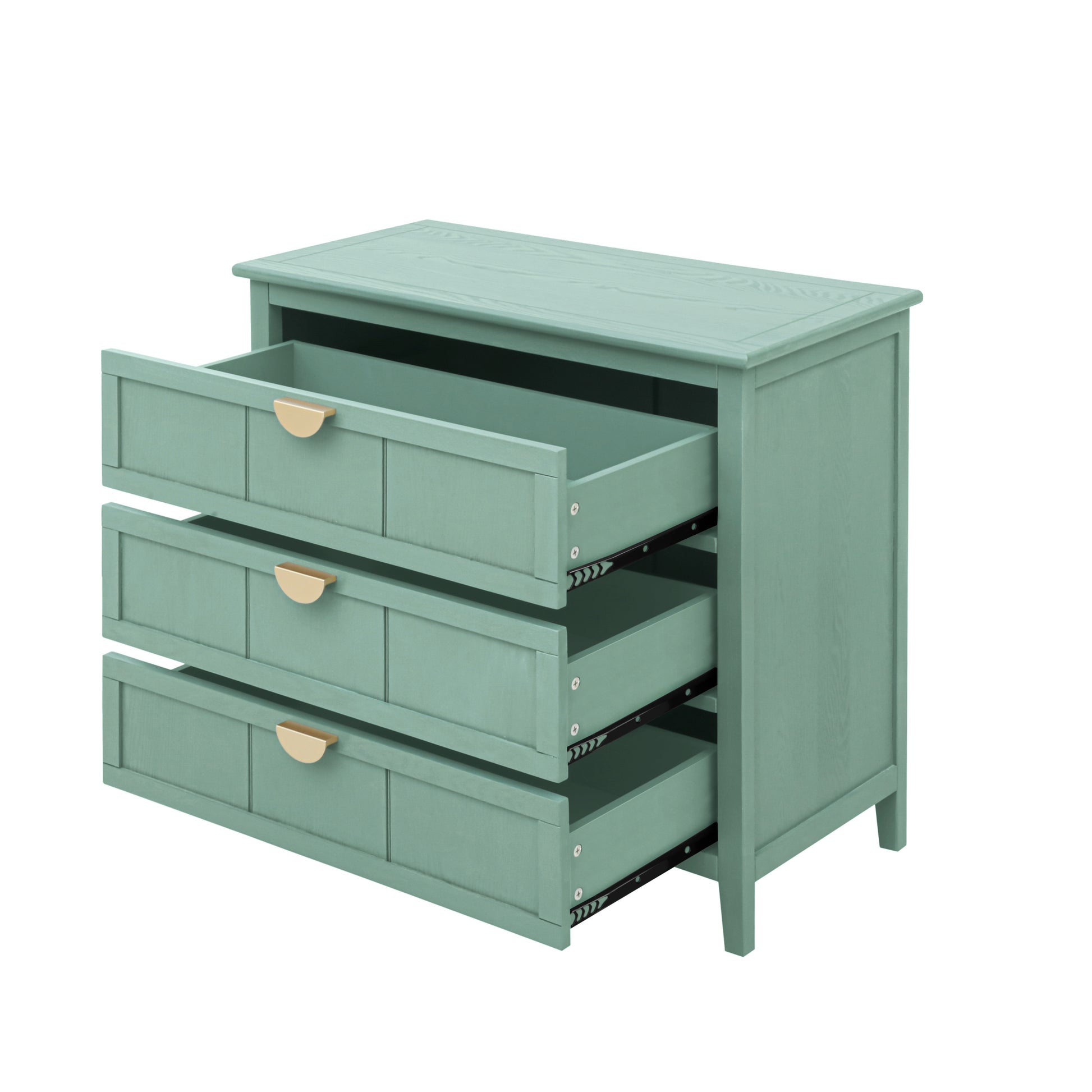 3 Drawer Cabinet, American Furniture,Suitable For Bedroom, Living Room, Study Light Green Mdf