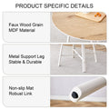 Table And Chair Set, Mdf Desktop, White Metal Table Legs, Stable And Beautiful, Suitable For Most Styles Of Home. Modern Simple Dining Table, Comfortable Seating. White Seats 4 Mdf
