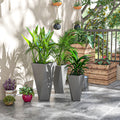 Outsunny Set Of 3 Tall Planters, 28.75