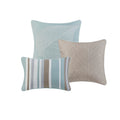 6 Piece Embroidered Quilt Set With Throw Pillows Blue Full Queen Full White Blue Cotton
