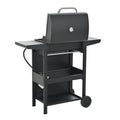 Propane Gas Grill 4 Burner Barbecue Grill, Stainless Steel 34,000 Btu Patio Garden Barbecue Grill With Two Shelves, Lid, Wheels And Bottle Opener Black Iron