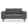 Convertible Futon Sofa Bed, Comfy Loveseat Sleeper Sofa With Adjustable Armrest, Strengthen Wood, Thick Padded Cushion, Small 2 Seater Couch For Living Room, Bedroom, Grey Grey Foam 2 Seat