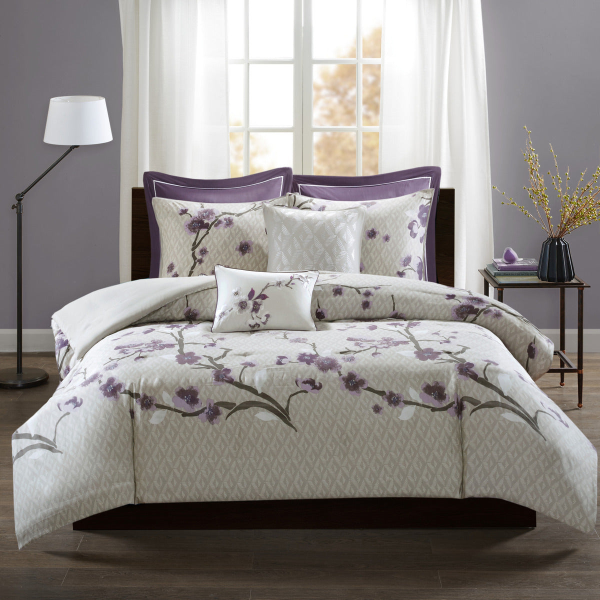 7 Piece Cotton Duvet Cover Set Queen Multicolor Polyester
