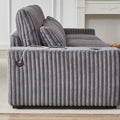 128 Inch Corduroy With Cup Holder Super Large L Shaped Sofa, Movable Footrest, Four Waist Pillows And Four Back Cushion, With Usb Port And T Pyce Port Grey Corduroy 4 Seat