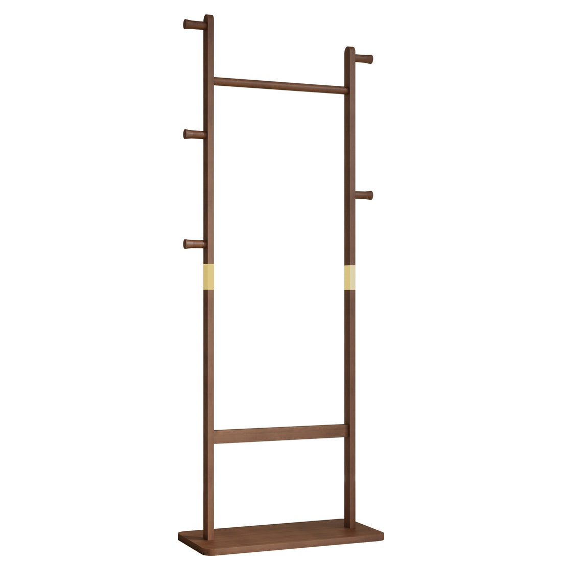 Coat Racks Solid Wood Hanger 23.6* 11*64.1In Solid Environmental Protection Easy To Assemble Beautiful Can Be Placed In The Bedroom Entrance Living Room Walnut Walnut Brown American Design,Art