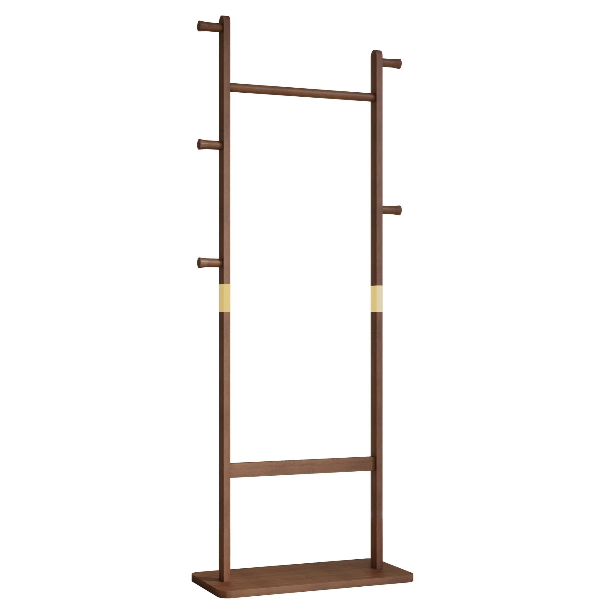 Coat Racks Solid Wood Hanger 23.6* 11*64.1In Solid Environmental Protection Easy To Assemble Beautiful Can Be Placed In The Bedroom Entrance Living Room Walnut Walnut Brown American Design,Art