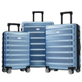 Hardshell Luggage Set 3 Piece, Durable Abs Pc Travel Suitcase With Spinner Wheels For Men Women 20 24 28 Inch Blue Abs Pc