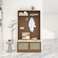 Closet, Suitable For Living Room, Entryway, Bedroom Walnut Mdf