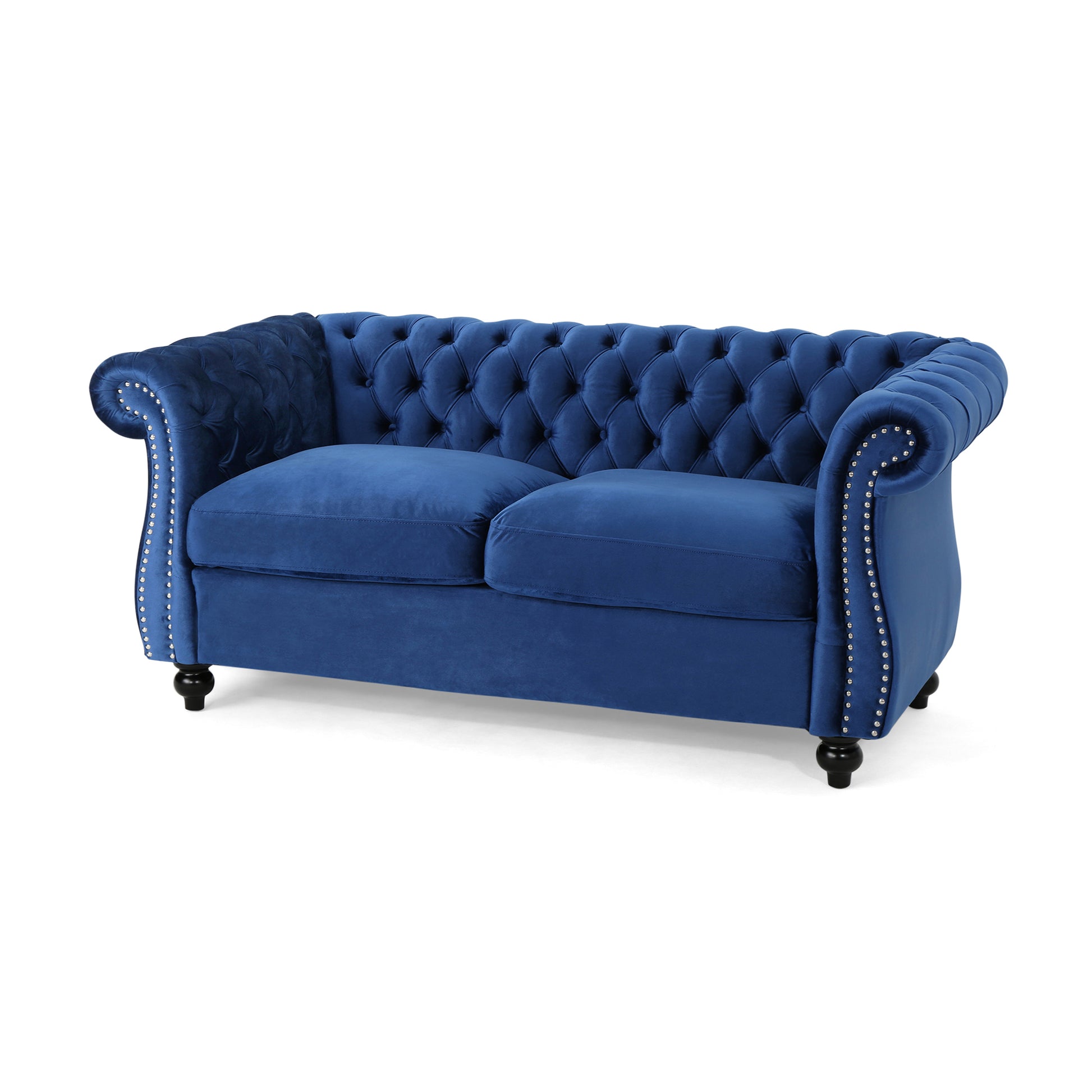 Seat Sofa Navy Blue Velvet