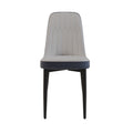 A Set Of 2 Dining Chair, Modern Style Chair Made Of High Quality Pu Leather Fabric With Thick Soft Cushions, Black Metal Leg Kitchen Chair, Dining Room Kitchen Dining Chair White And Blue Metal Blue