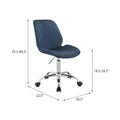 Twilight Blue And Chrome Swivel Office Chair Solid Blue Office Office Chairs Swivel Velvet