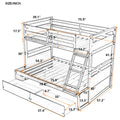 Twin Over Full Bunk Bed With Storage Gray Old Sku :Lp000022Aae Twin Gray Solid Wood