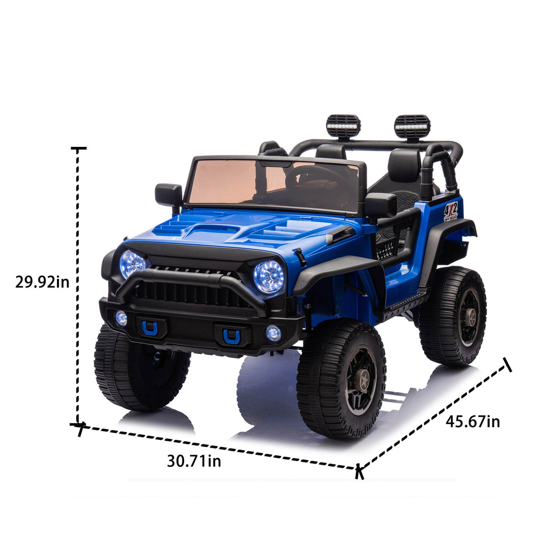 24V Two Seater Kids Ride On Truck Car W Parents Control,200W*2,Seat Width 20.28In,Four Wheel Suspension,Led Lights,Music,Mp3,Bluetooth,Two Independent Seat Belts,Suitable For Off Road For Kids Aged