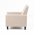 Light Beige Linen Push Back Chair For Elegant Home D Cor Light Beige Fabric