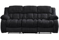 Stonic Ebony Reclining Sofa Black Fabric 3 Seat