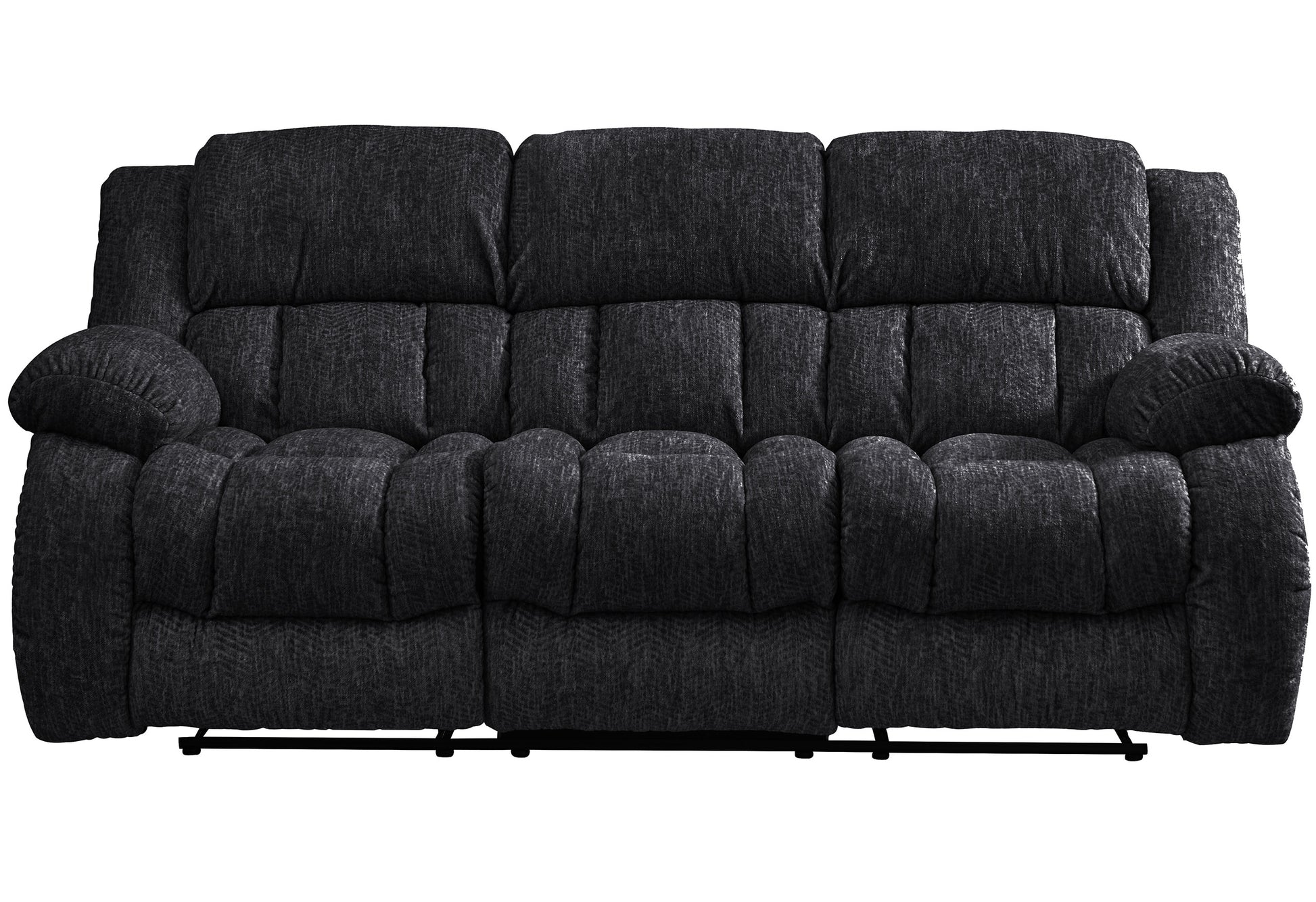 Stonic Ebony Reclining Sofa Black Fabric 3 Seat