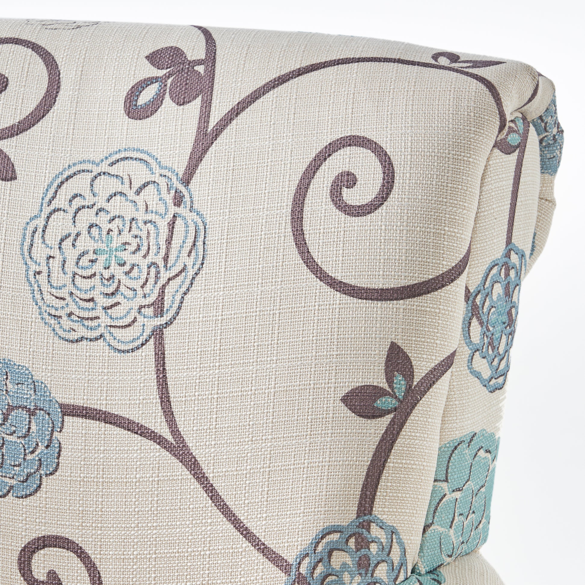 Jasmine Club Chair White Blue Fabric