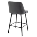 Counter Height Swivel Bar Stools Set Of 2, 360 Swivel Upholstered Barstools With Back And Metal Legs, 25.6