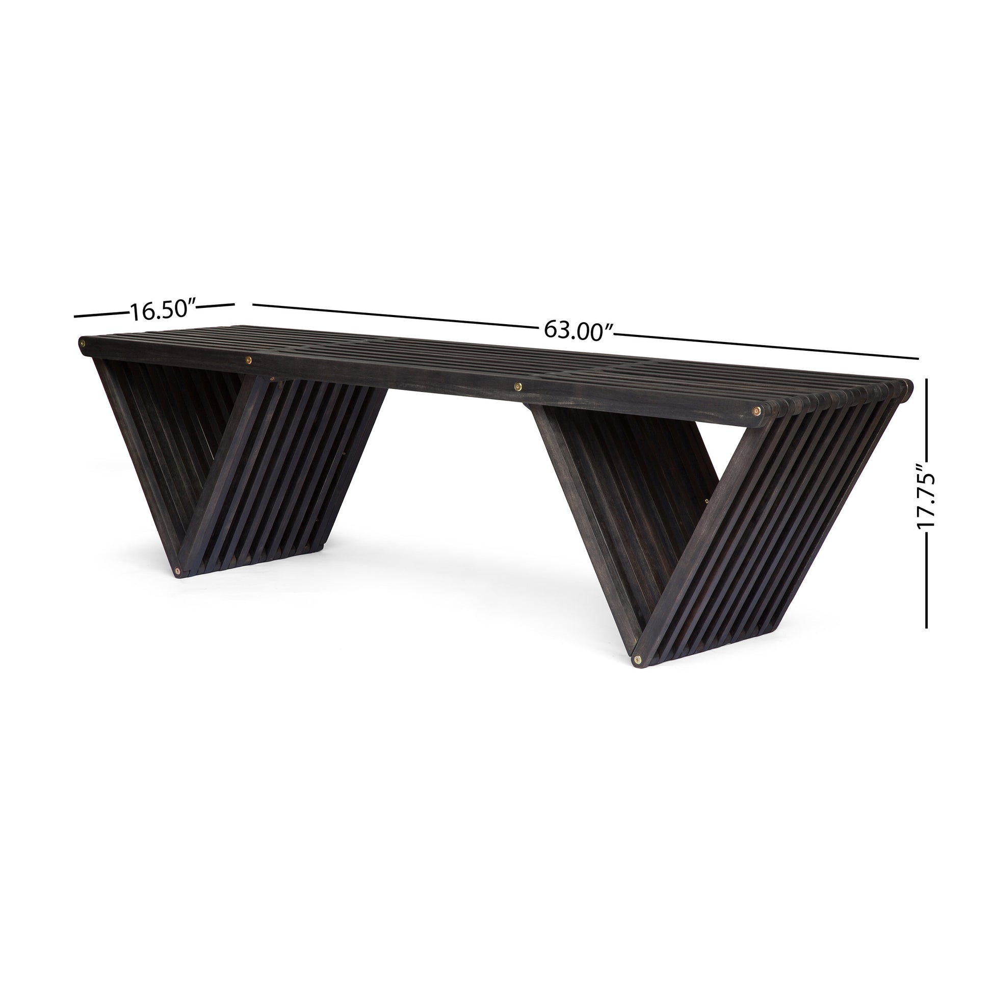 Metropol Bench Dark Grey Wood