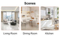 White Stone Burning Tabletop With Rubber Wooden Legs, Foldable Computer Desk, Foldable Office Desk,4 Modern Chairs Can Rotate 360 Degrees,The Seat Cushion Is Made Of Pu Material. Zd 1545Sc 003 White Sintered Stone