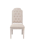 Wynsor Side Chair Set 2 , Fabric & Antique Champagne 67532 Champagne Upholstered