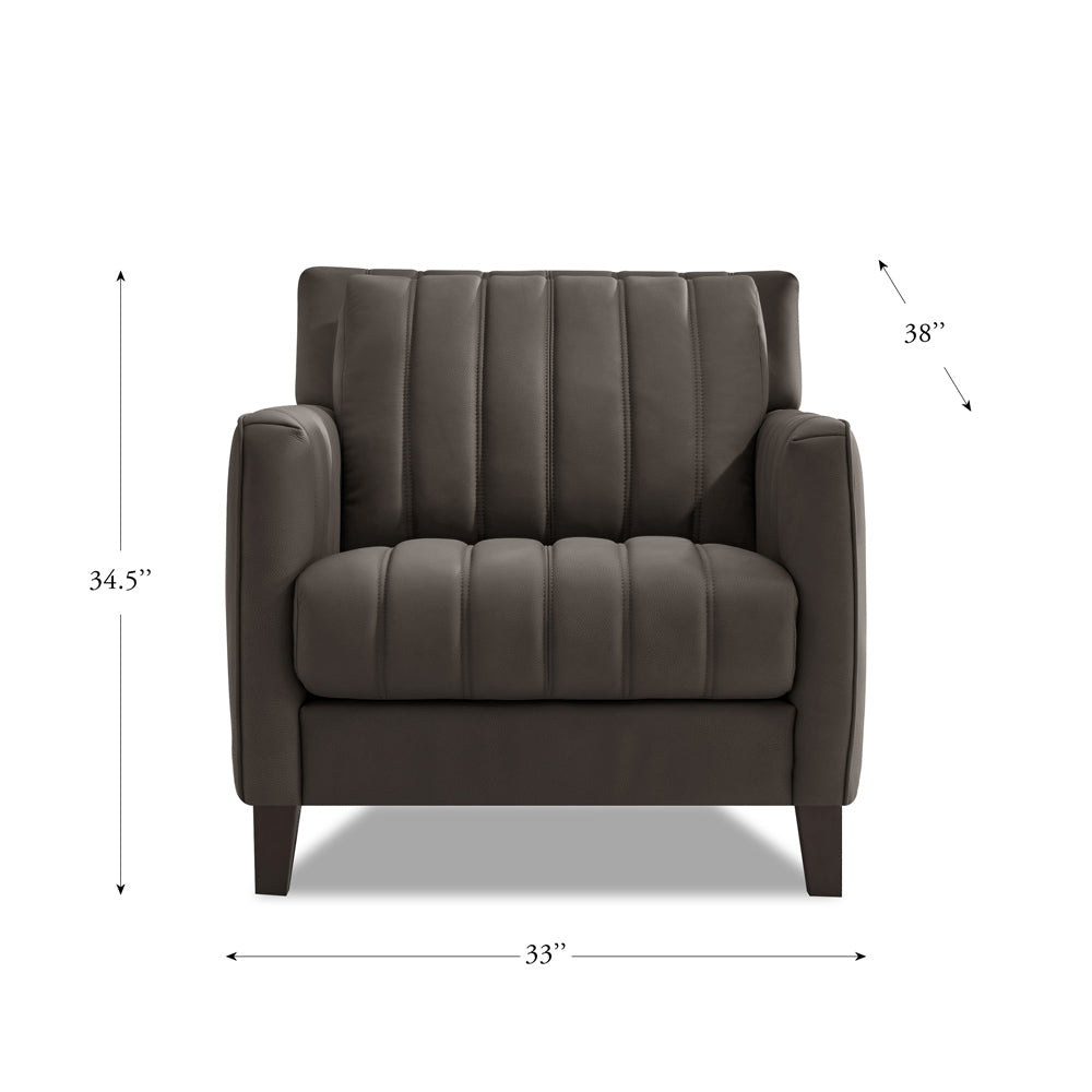 Ennis Leather Chair Chocolate Down Filling Genuine Leather
