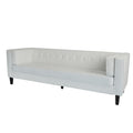 3 Seater Sofa, Upholstered Tufted Coach, Velvet Sofa, Ivory White Ivory Velvet 3 Seat