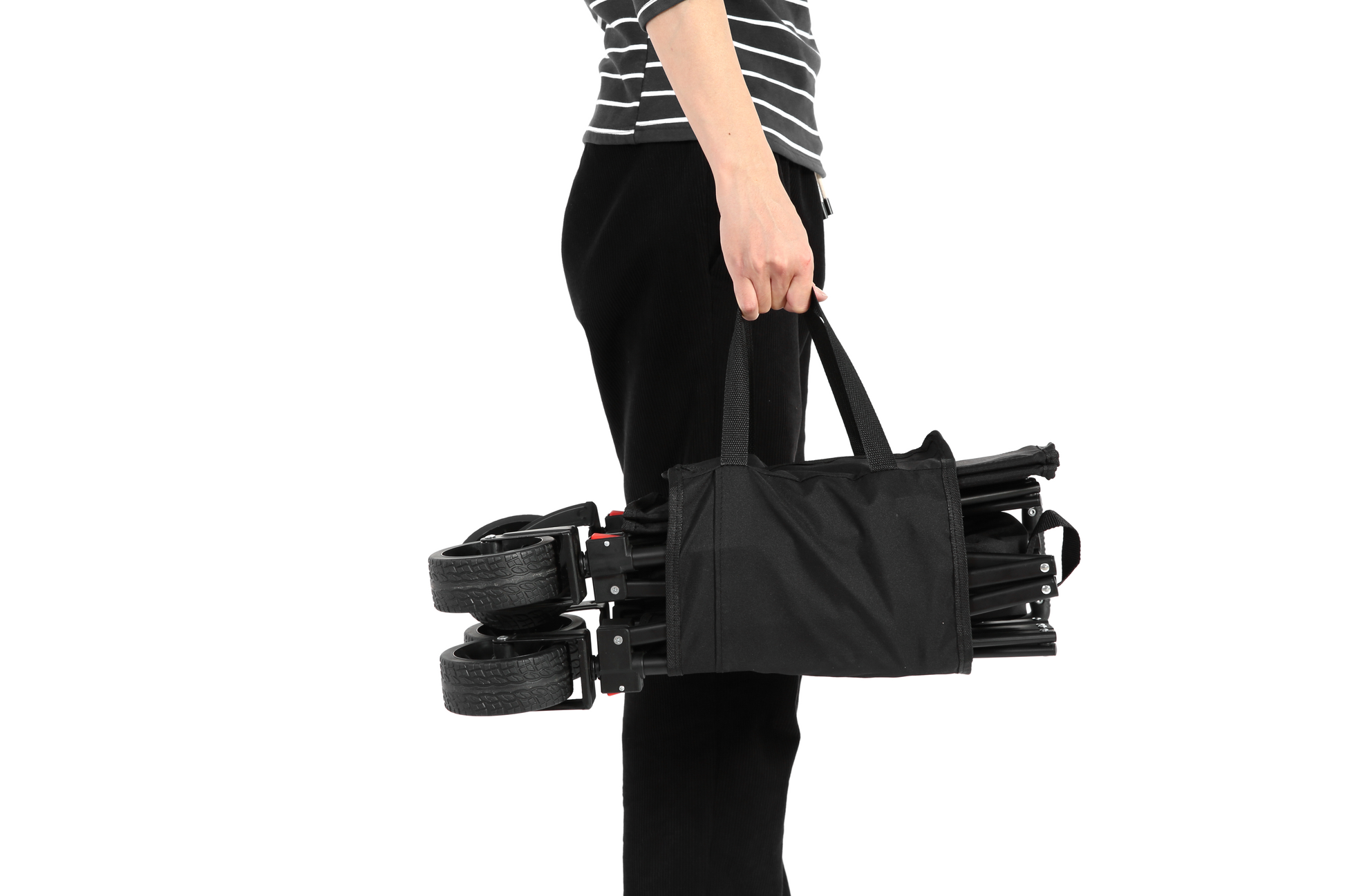 Folding Wagon Carts,Folding Wagon Cart With All Terrain Wheels,Heavy Duty Garden Carts With Adjustable Handle,Outdoor Utility Wagon For Camping Shopping Sports Fishing Black Black Steel