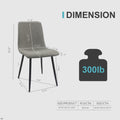 Dining Chairs Set Of 4,Modern Kitchen Dining Room Chairs,Upholstered Dining Accent Chairs In Linen Cushion Seat And Sturdy Black Metal Legs Grey Light Gray Foam Linen