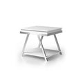 Contemporary Style White 1Pc End Table High Gloss Finish Chrome Frame Gorgeous Living Room Furniture White Primary Living Space Antique,Classic,Contemporary,Modern,Transitional Open Storage Rectangular Coffee & End Tables Steel