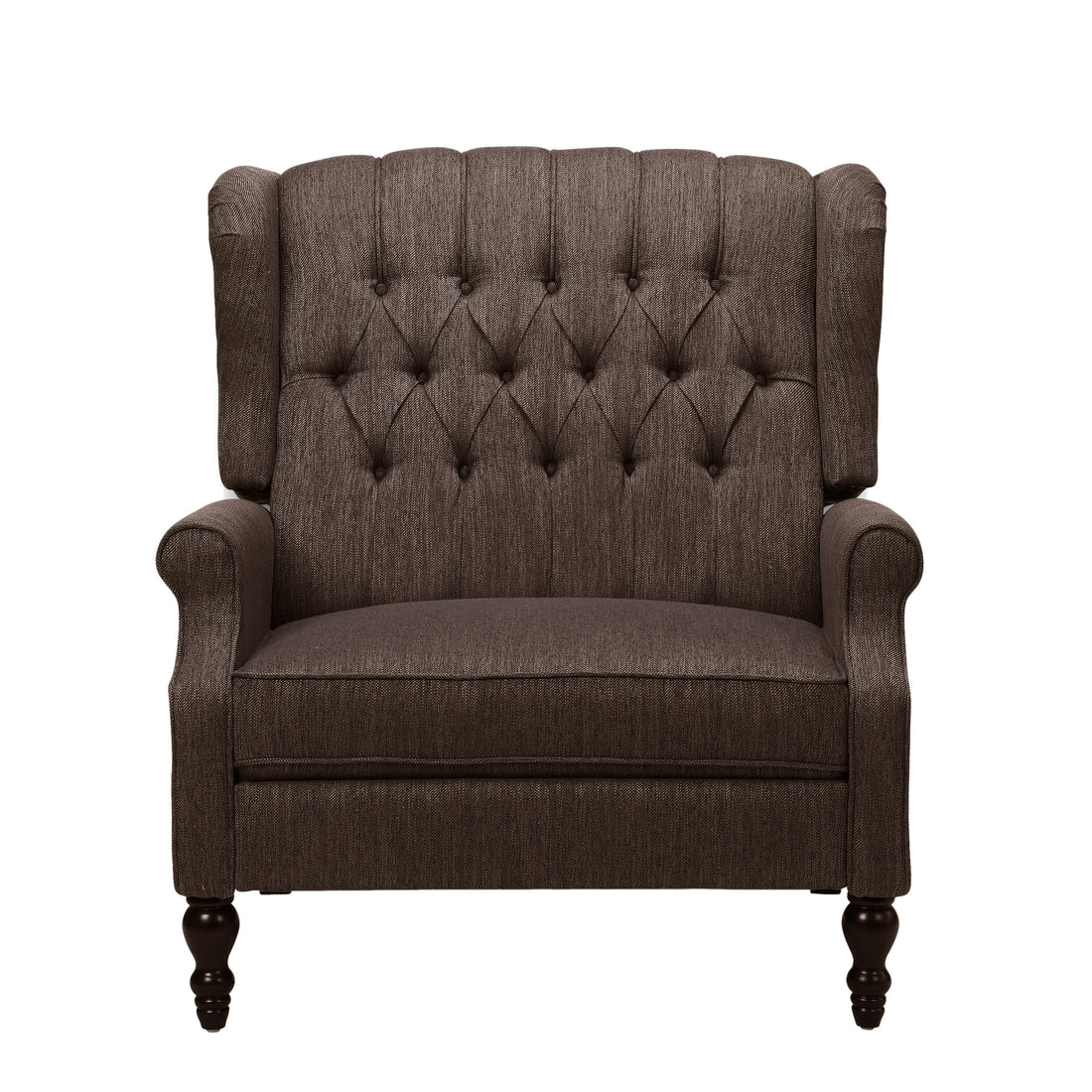 One And Half Seater Recliner Brown Fabric