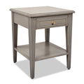 Dauphin Storage Shelf Side Table, Grey Cashmere Wood Gray Solid Wood Mdf Solid Wood Mdf