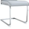 Luxury Simple Arch Chair Set Of 6 Light Gray Pu Material High Resilience Dining Chair With Arched Metal Silver Leg. Light Gray,Silver Metal,Pu