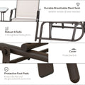 Outsunny Outdoor Glider Chairs With Coffee Table, Patio 2 Seat Rocking Chair Swing Loveseat Withsling For Backyard, Garden, And Porch, Beige Beige Fabric Metal